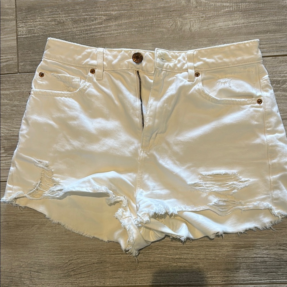 Garage White Jean Shorts Distressed